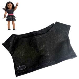 American Girl Doll Crop Top Black Crop Shirt Star Dance Outfit Accessory Sparkly